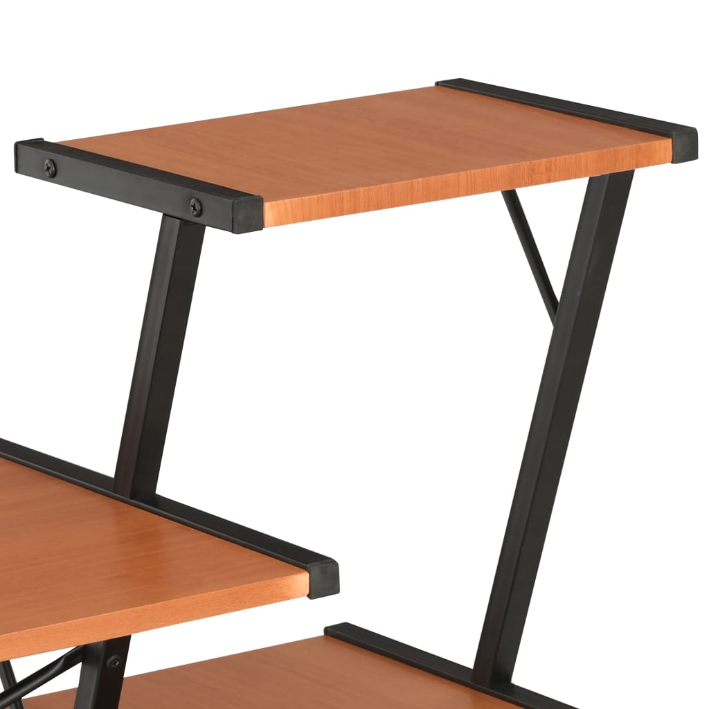 vidaXL Schreibtisch mit Regal Schwarz und Braun 116×50×93 cm