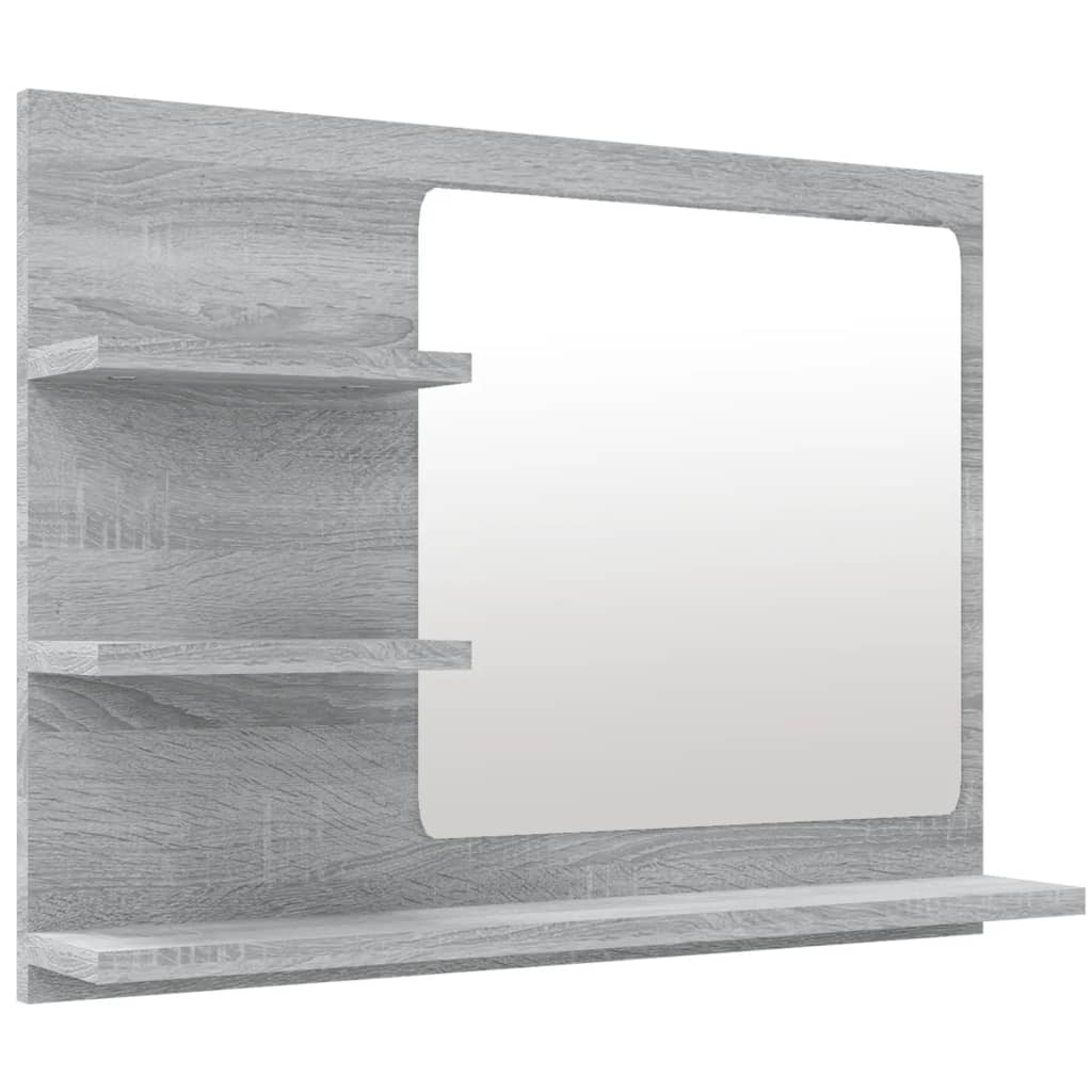 vidaXL Badspiegel Grau Sonoma 60x10,5x45 cm Holzwerkstoff