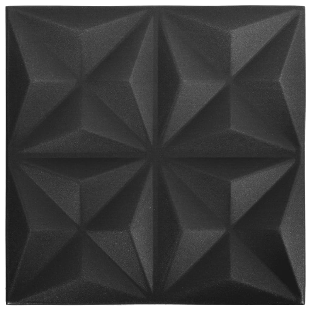 vidaXL 3D-Wandpaneele 48 Stk. 50x50 cm Origami Schwarz 12 m²