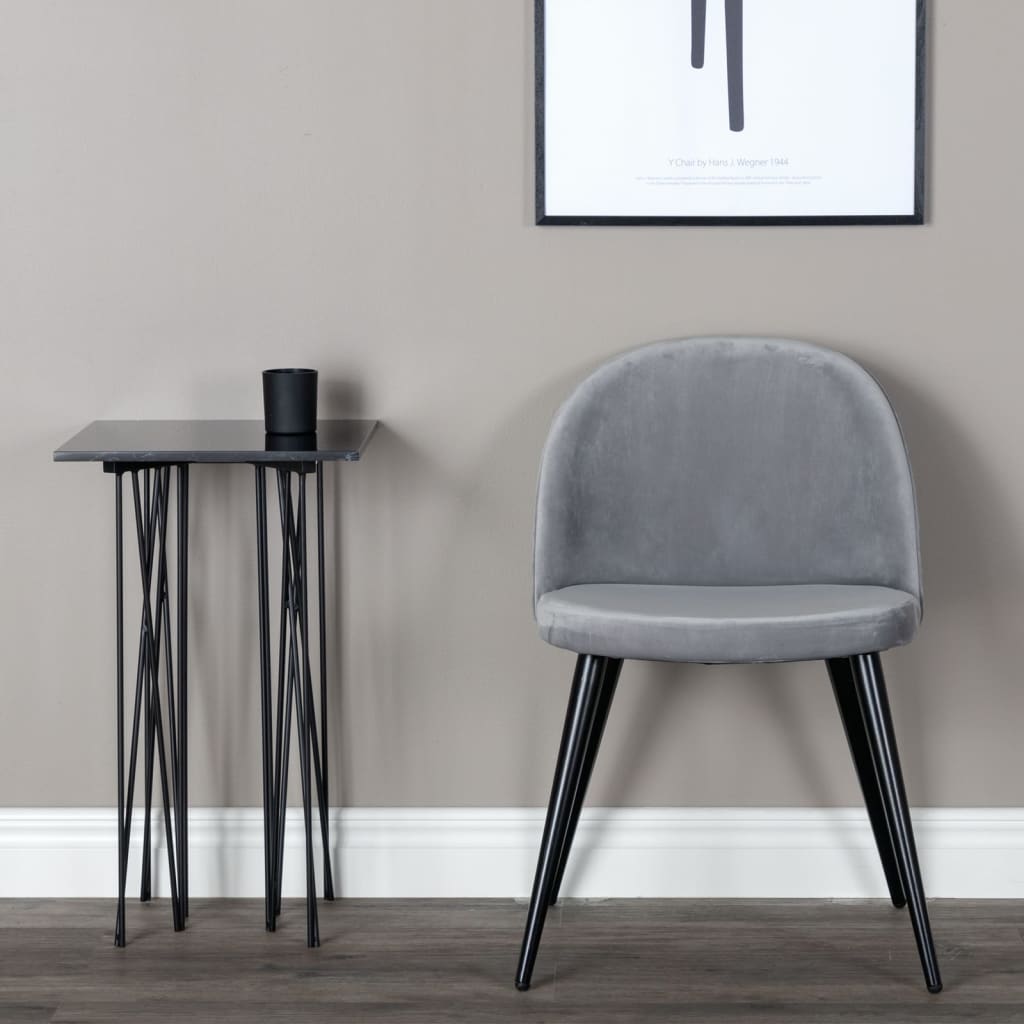 Venture Home Esszimmerstühle 2 Stk. Velvet Samt Schwarz und Grau