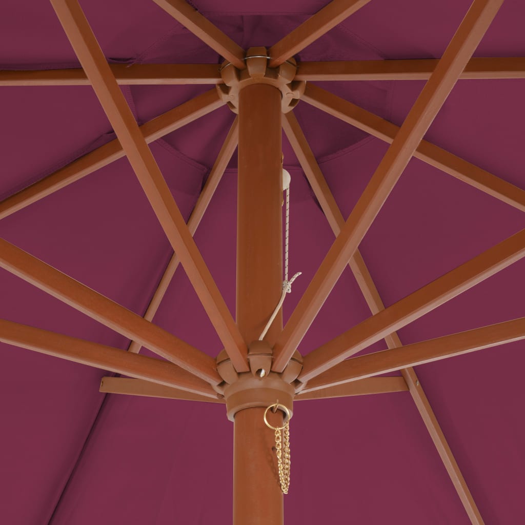 vidaXL Sonnenschirm mit Holz-Mast 300 cm Bordeauxrot