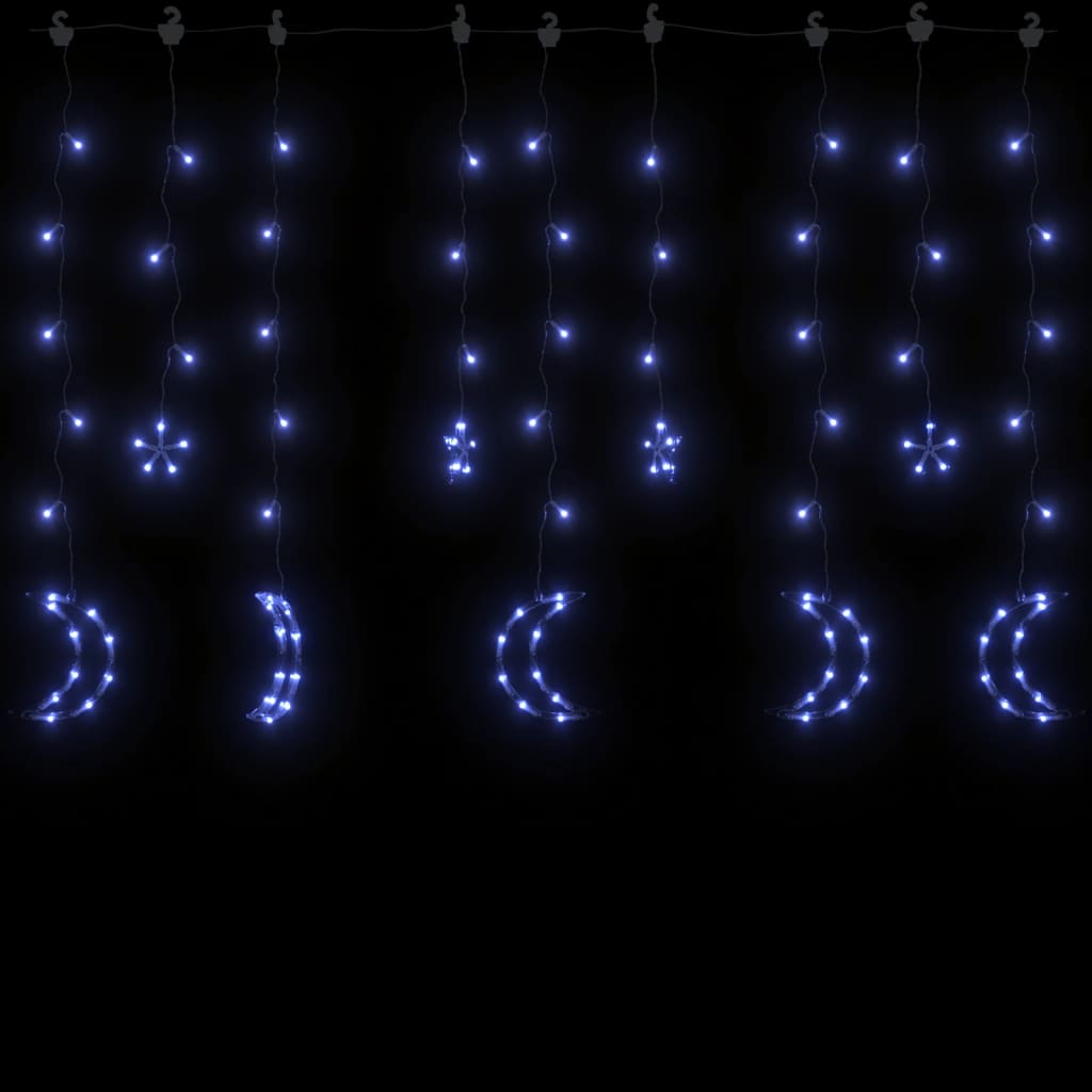 vidaXL Lichterketten Stern und Mond Fernbedienung 345 LED Blau