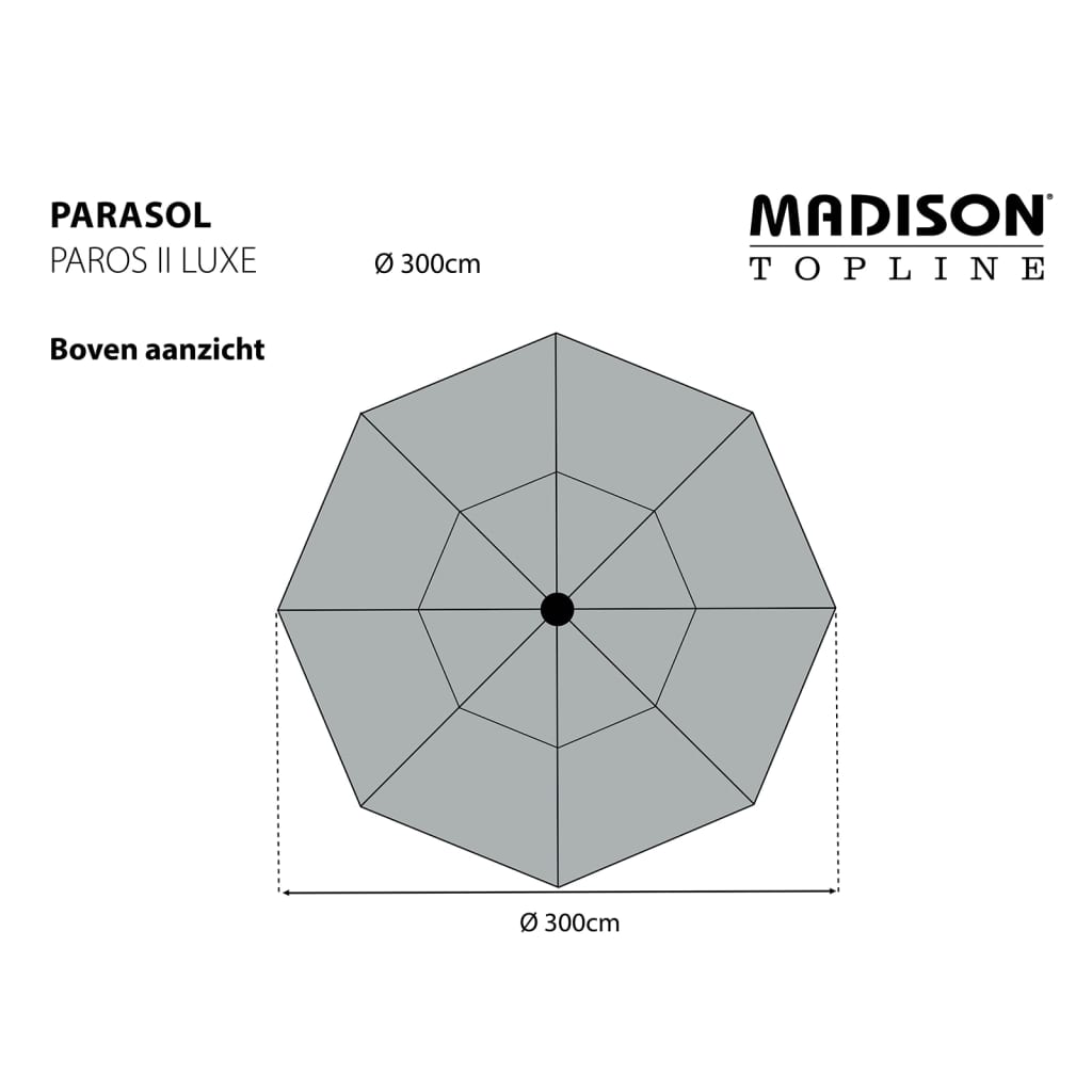 Madison Sonnenschirm Paros II Luxe 300 cm Ziegelrot