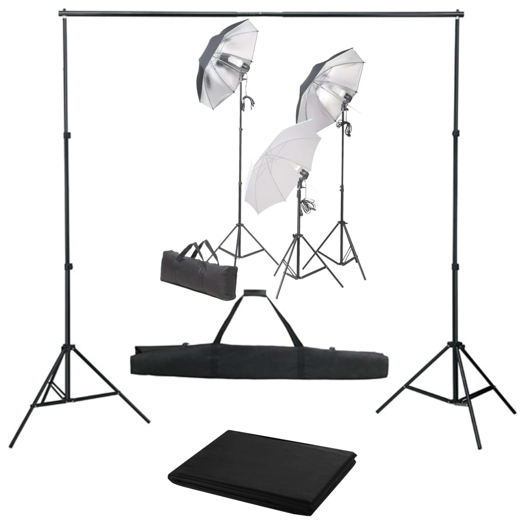 vidaXL Fotostudio-Set mit Lampen und Hintergrundsystem