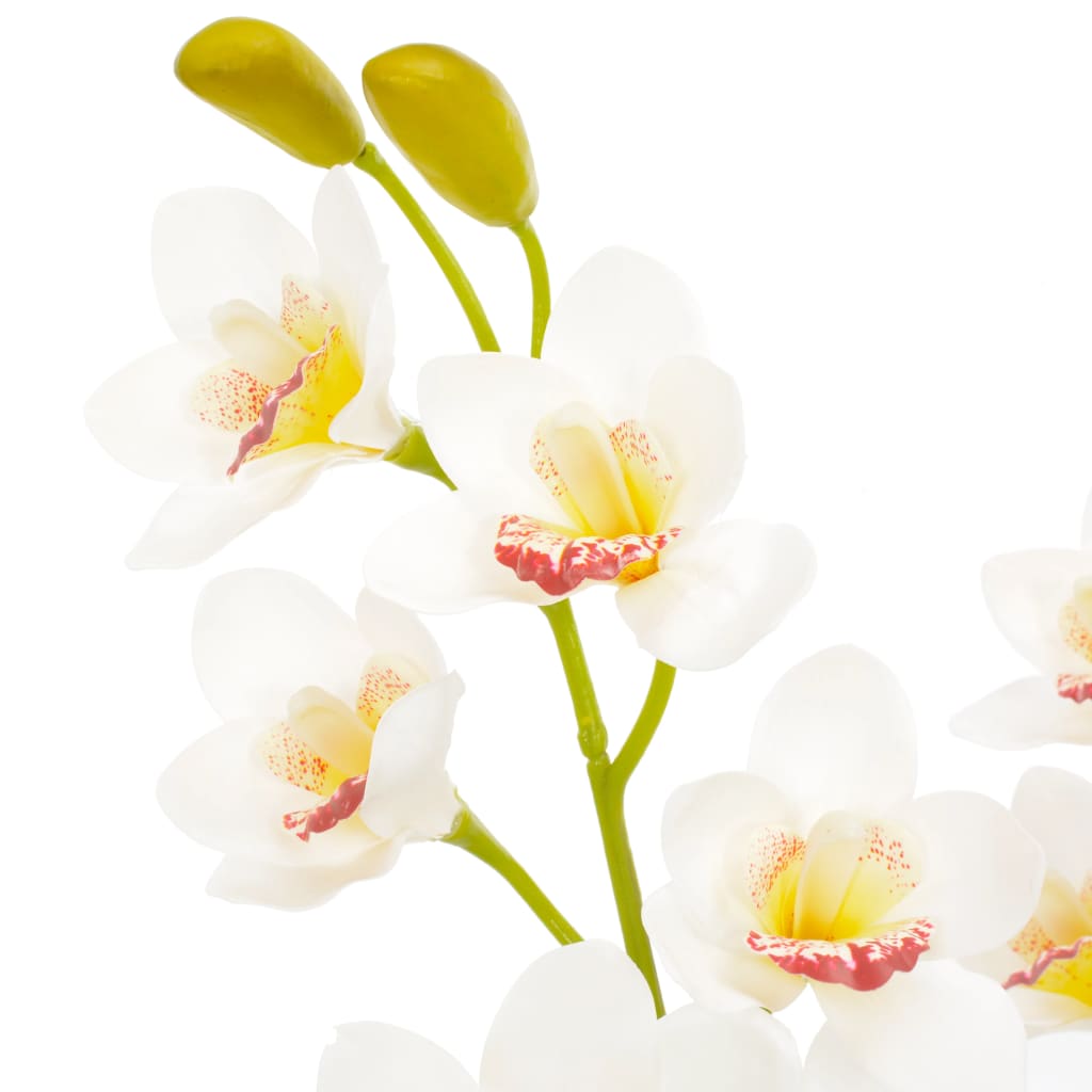 vidaXL Künstliche Orchidee mit Topf Weiß 90 cm