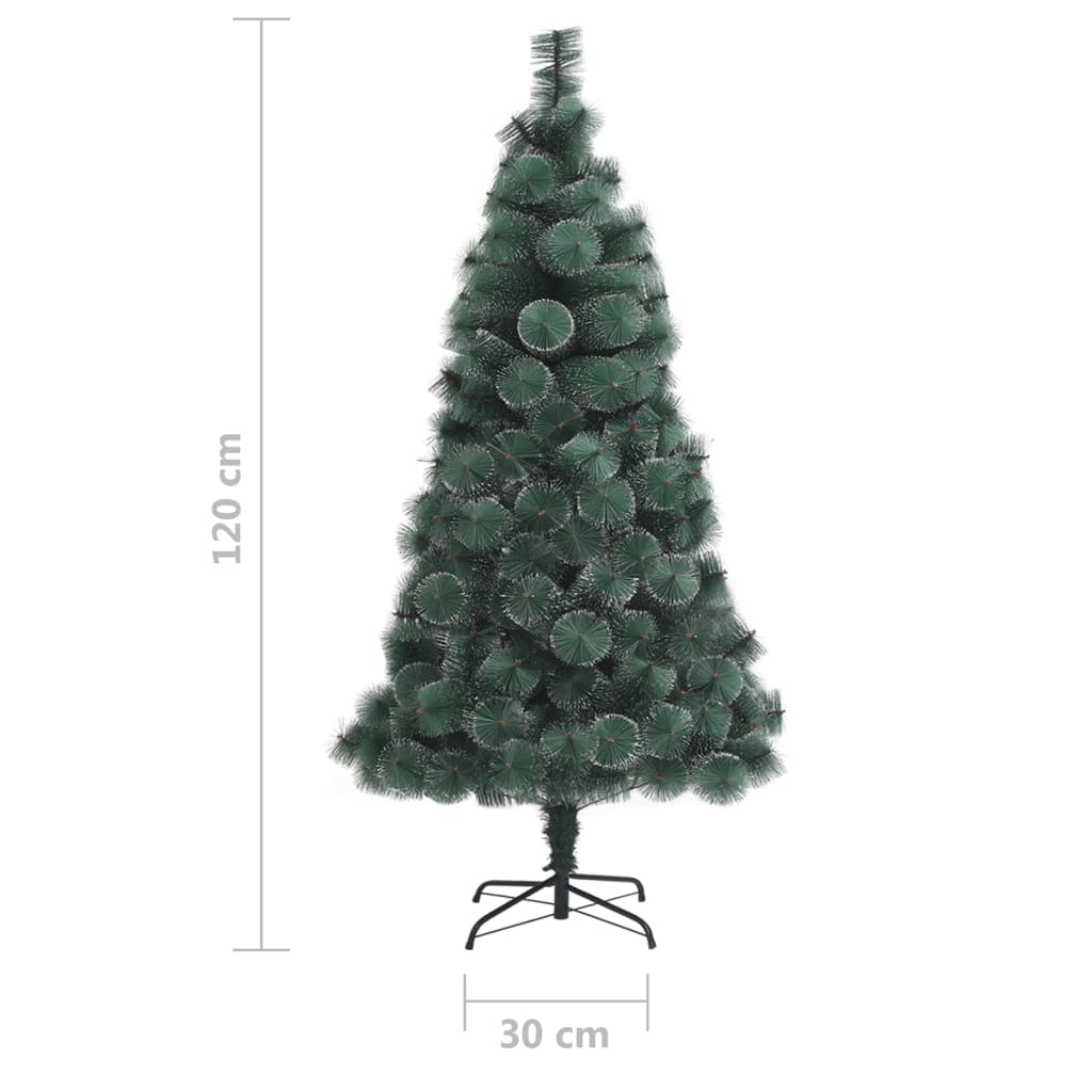 vidaXL Künstlicher Weihnachtsbaum mit LEDs & Kugeln Grün 120 cm PVC PE