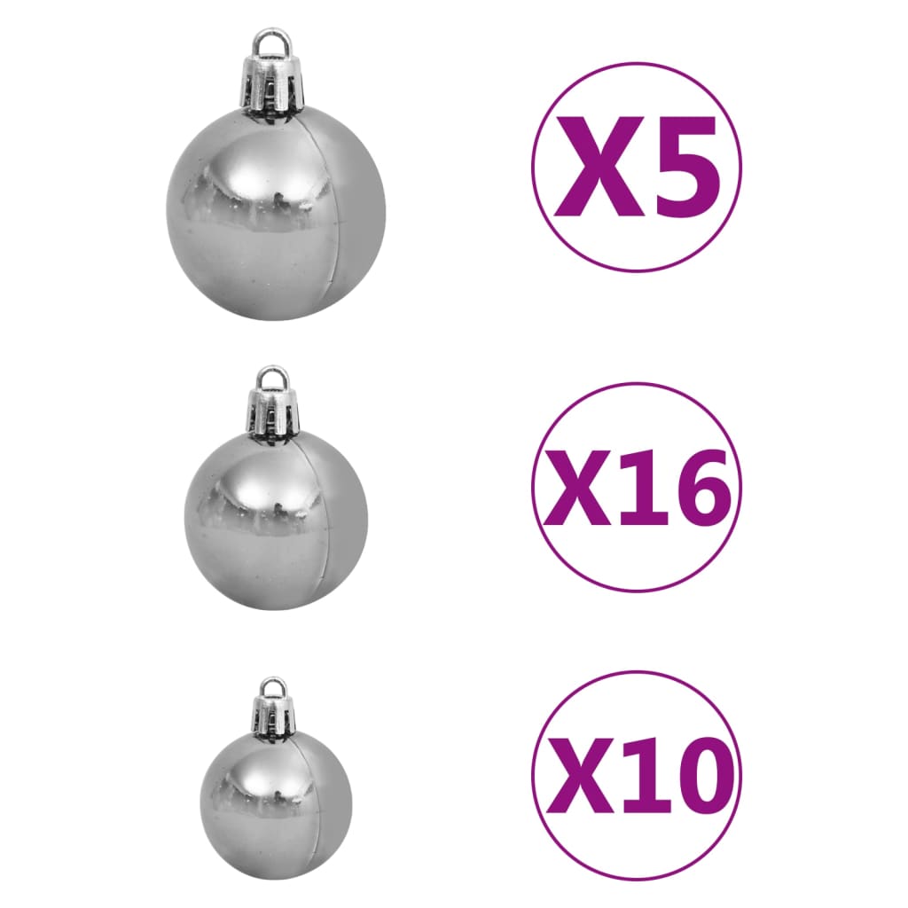 vidaXL Künstlicher Weihnachtsbaum LEDs & Kugeln Beschneit Grün 300 cm
