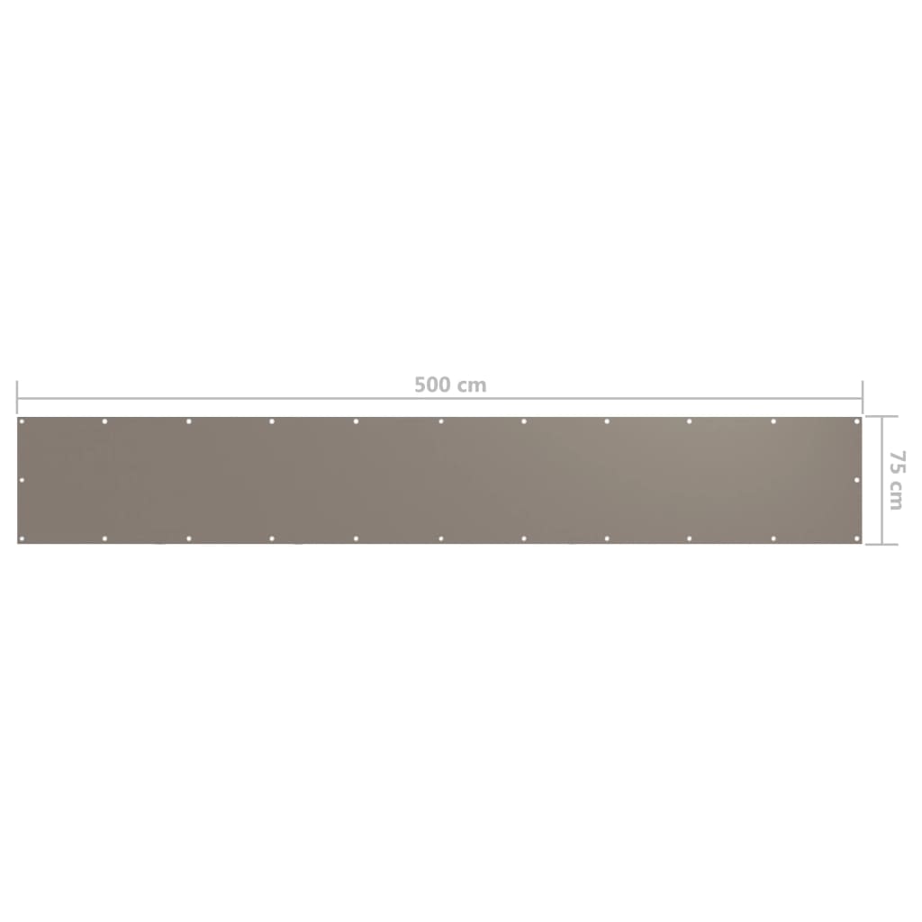 vidaXL Balkon-Sichtschutz Taupe 75x500 cm Oxford-Gewebe