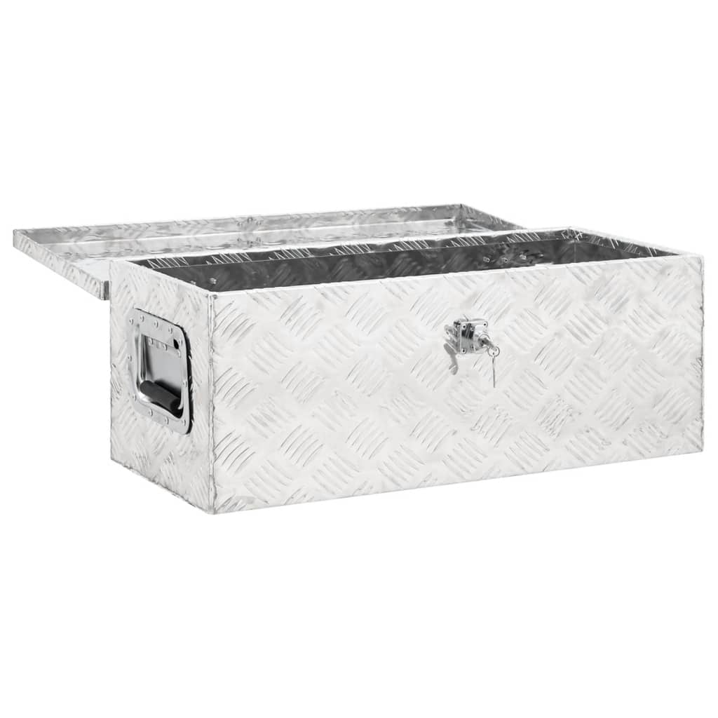 vidaXL Aufbewahrungsbox Silbern 70x31x27 cm Aluminium