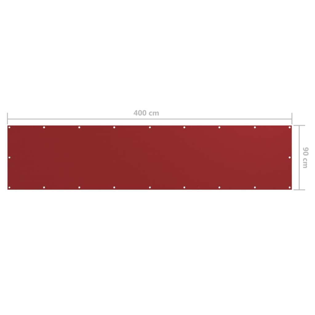 vidaXL Balkon-Sichtschutz Rot 90x400 cm Oxford-Gewebe