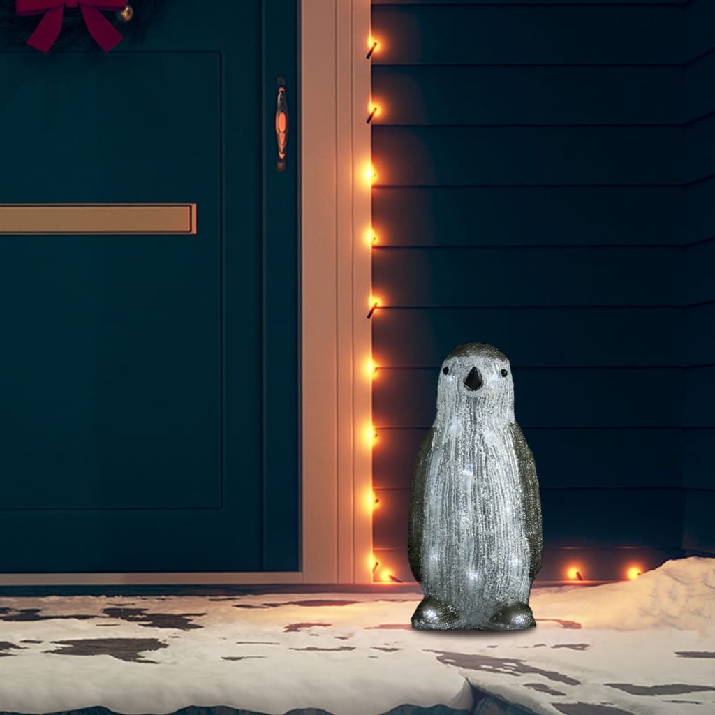 vidaXL LED-Weihnachtsfigur Pinguin Acryl Indoor und Outdoor 30 cm
