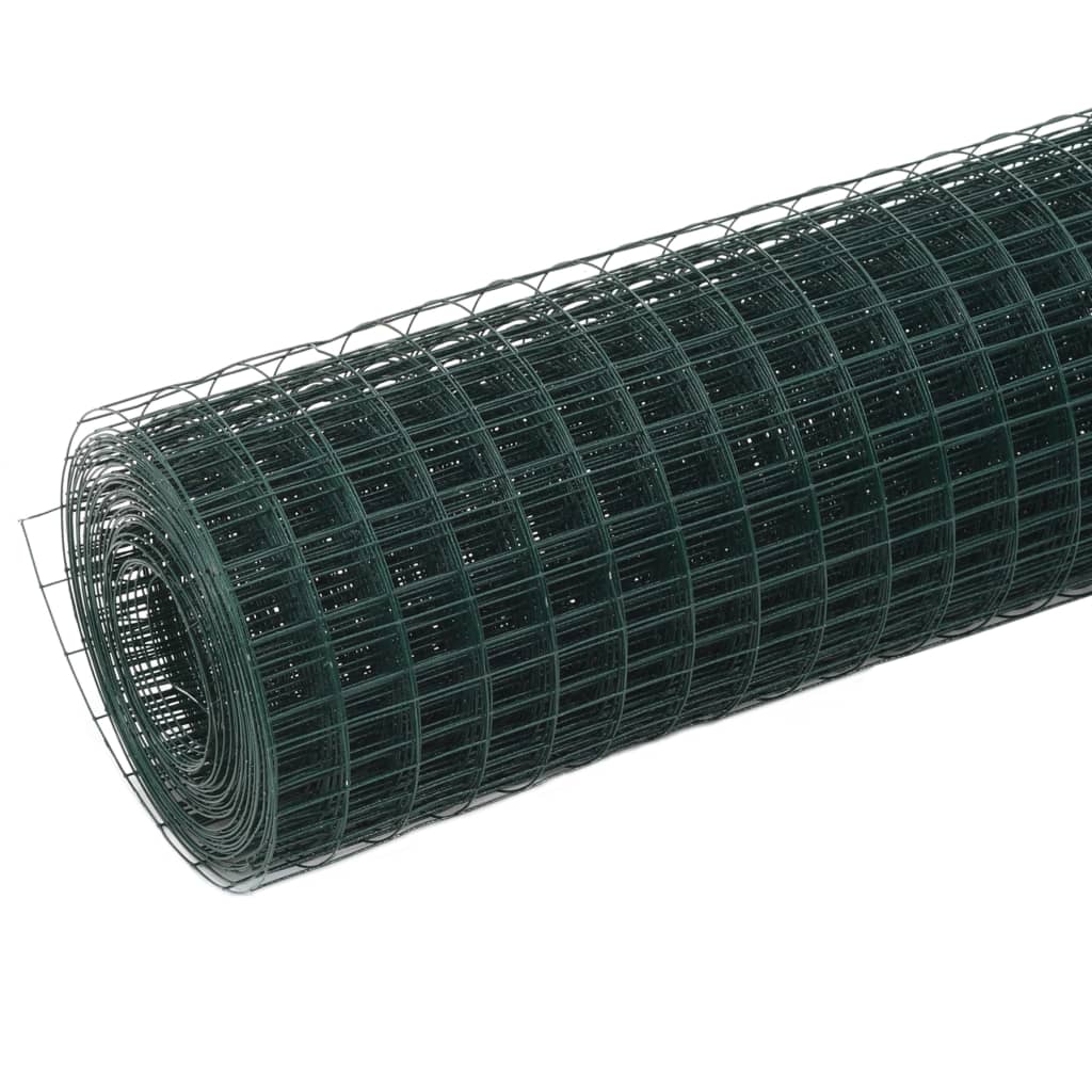 vidaXL Drahtzaun Stahl mit PVC-Beschichtung 25x1,5 m Grün