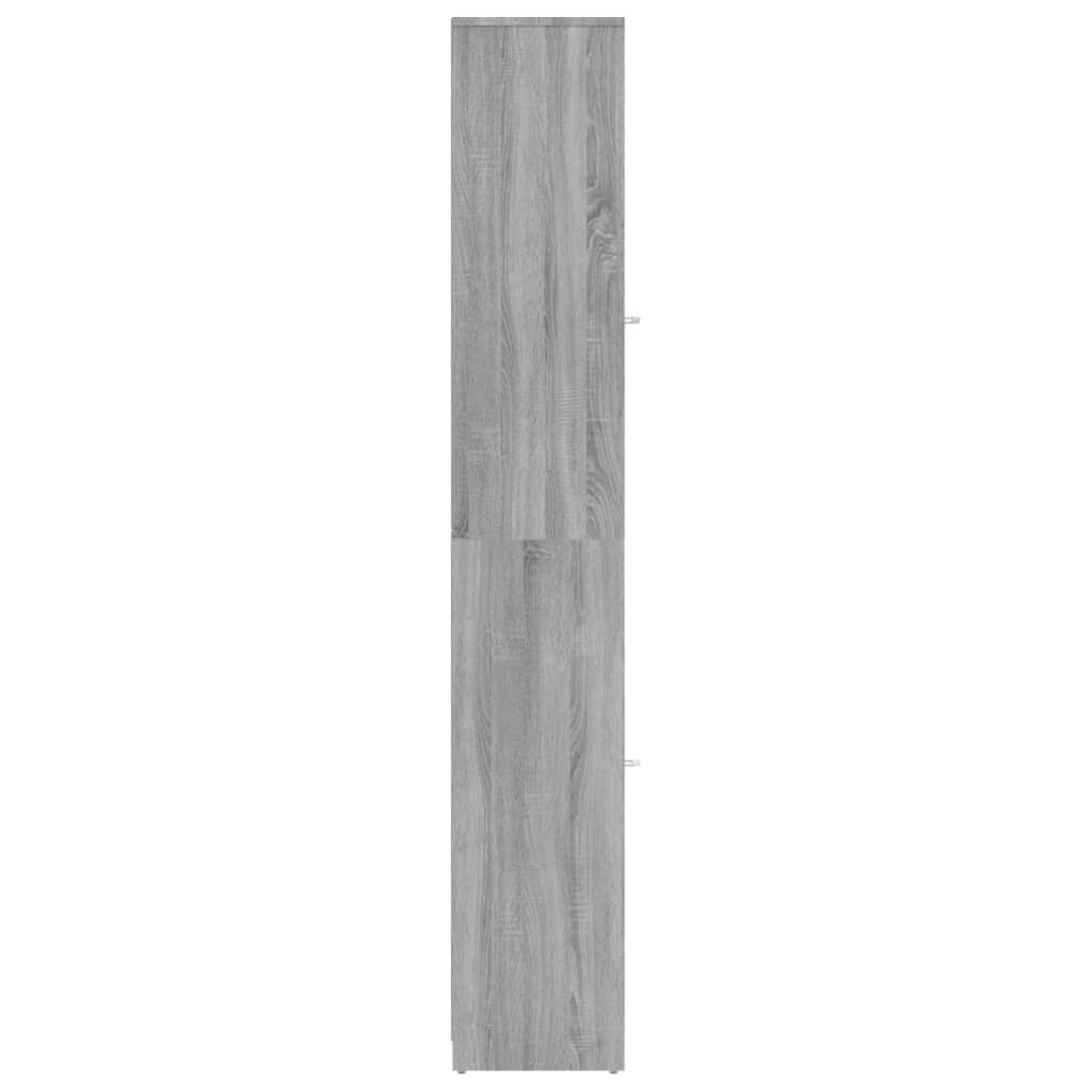 vidaXL Badezimmerschrank Grau Sonoma 30x30x183,5 cm Holzwerkstoff