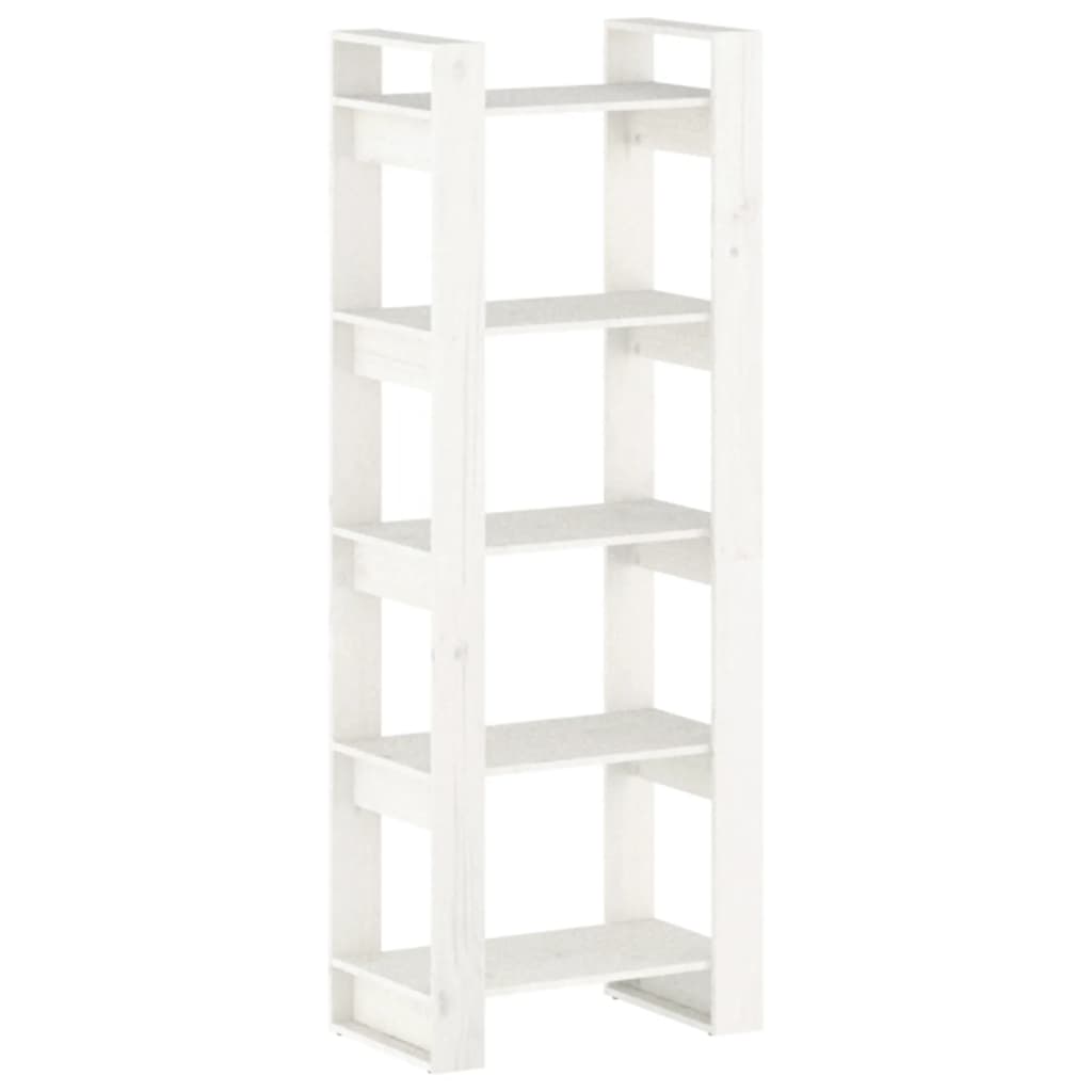 vidaXL Bücherregal/Raumteiler Weiß 60x35x160 cm Massivholz