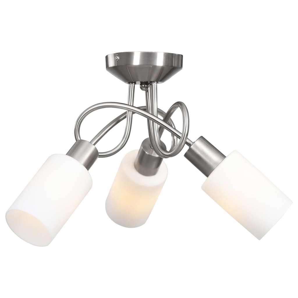 vidaXL Deckenleuchte mit Keramik-Lampenschirmen für 3 E14 Glühlampen