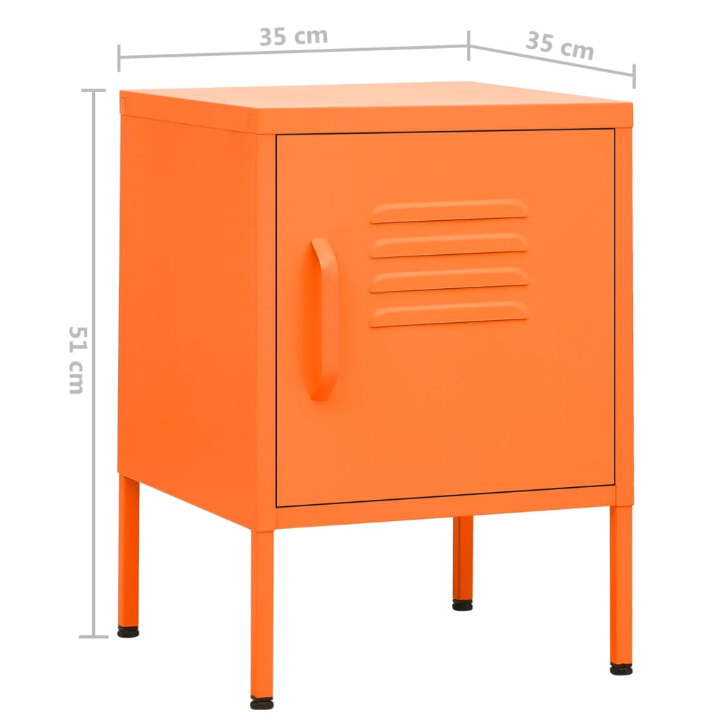 vidaXL Nachttisch Orange 35x35x51 cm Stahl