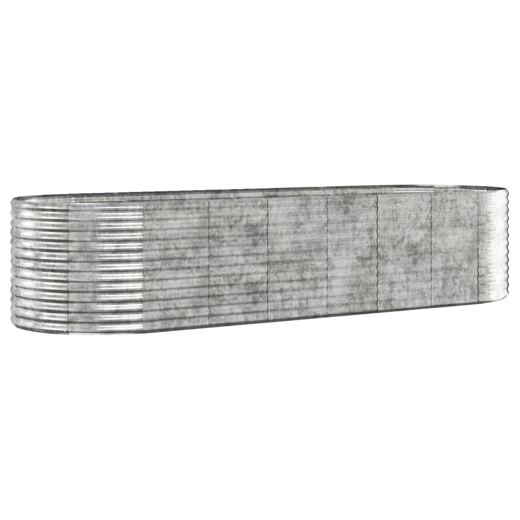 vidaXL Hochbeet Pulverbeschichteter Stahl 322x100x68 cm Silbern
