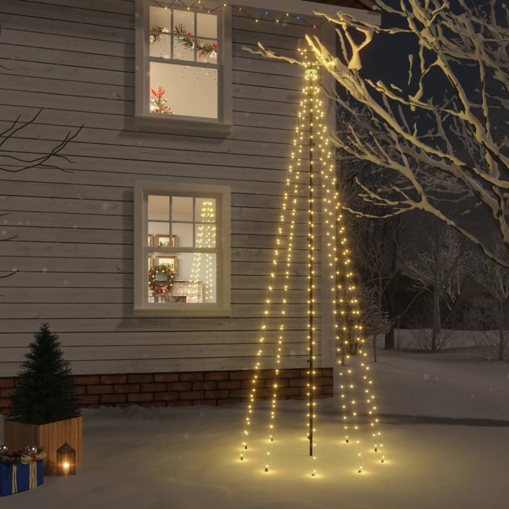 vidaXL LED-Weihnachtsbaum mit Erdnägeln Warmweiß 310 LEDs 300 cm