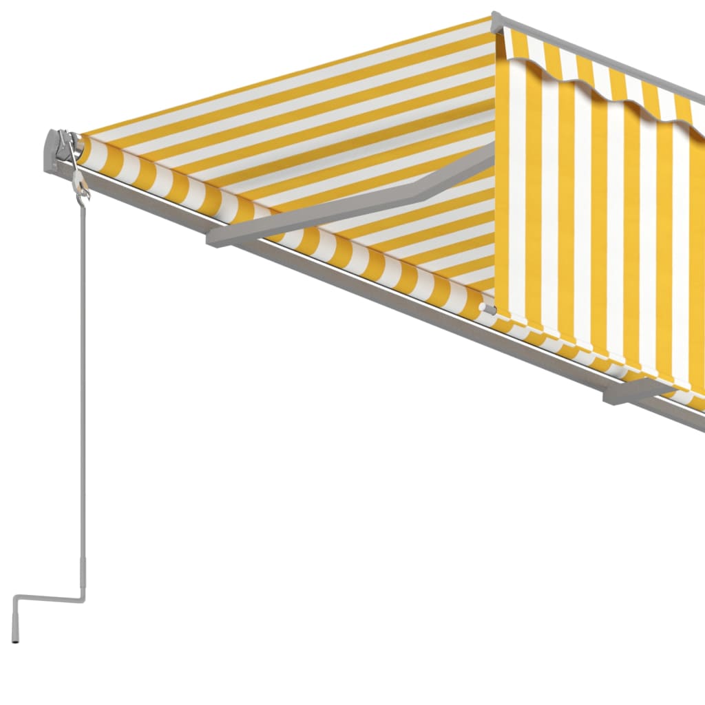 vidaXL Markise Manuell Einziehbar mit Rollo 4,5x3 m Gelb und Weiß