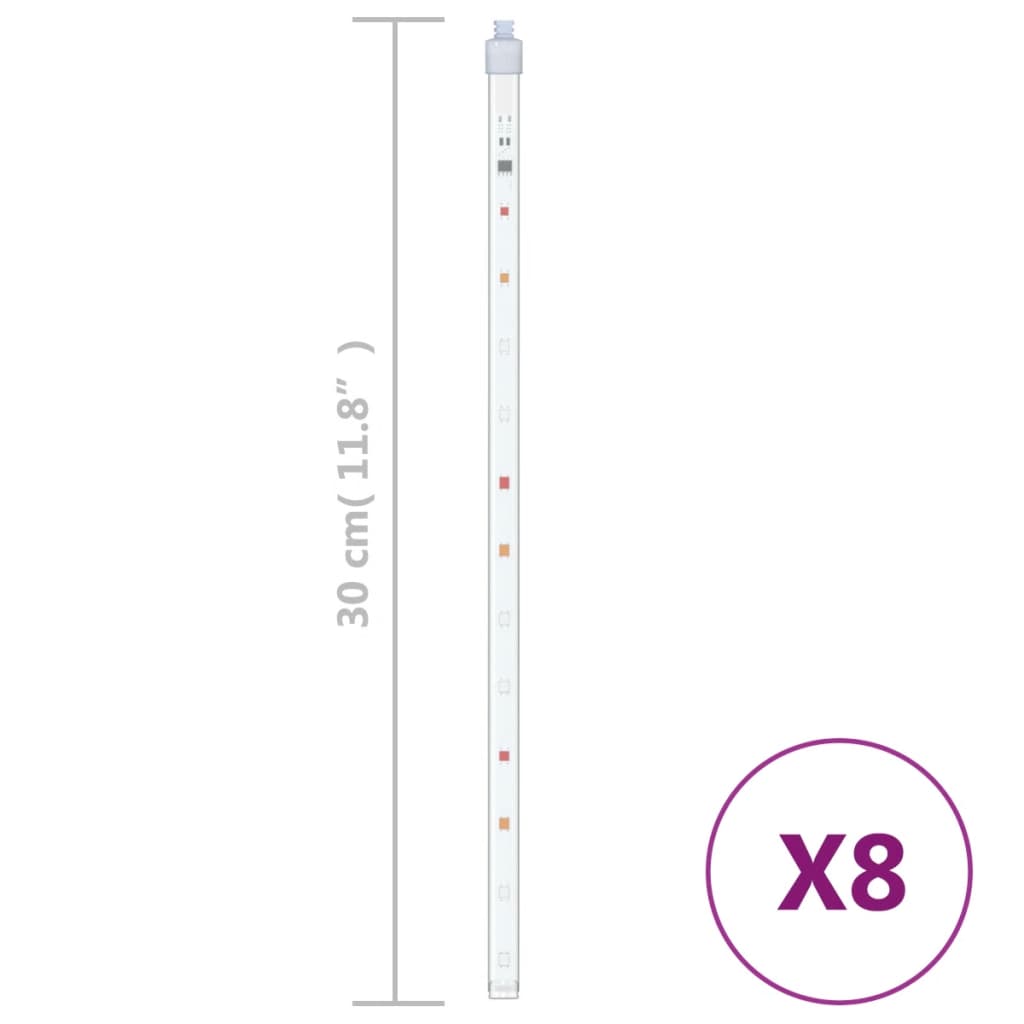 vidaXL LED Meteor-Lichter 8 Stk. 30 cm Mehrfarbig 192 LEDs