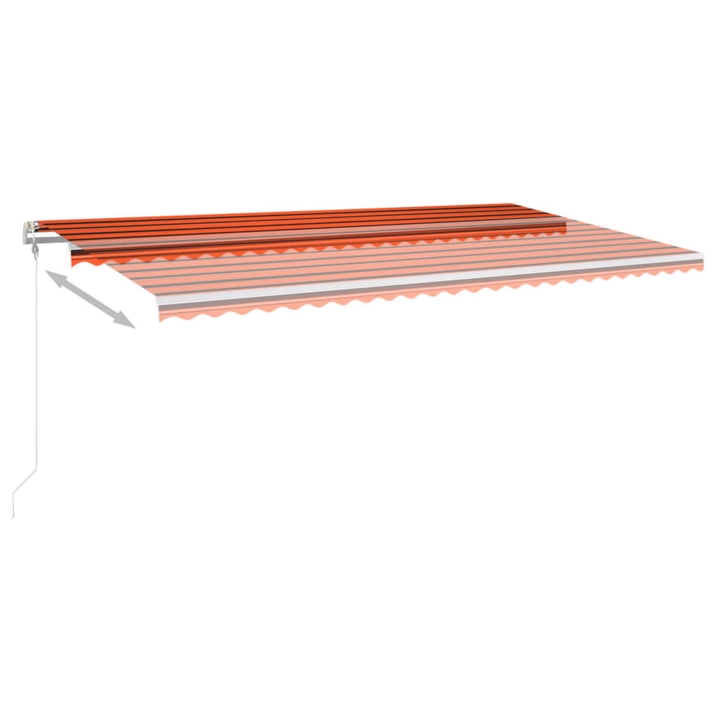 vidaXL Gelenkarmmarkise Einziehbar mit Pfosten 6x3 m Orange und Braun