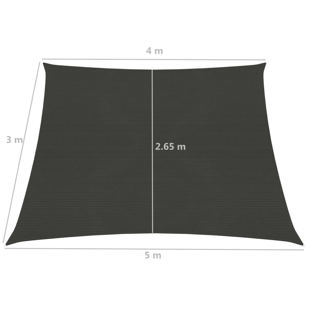 vidaXL Sonnensegel 160 g/m² Anthrazit 4/5x3 m HDPEE