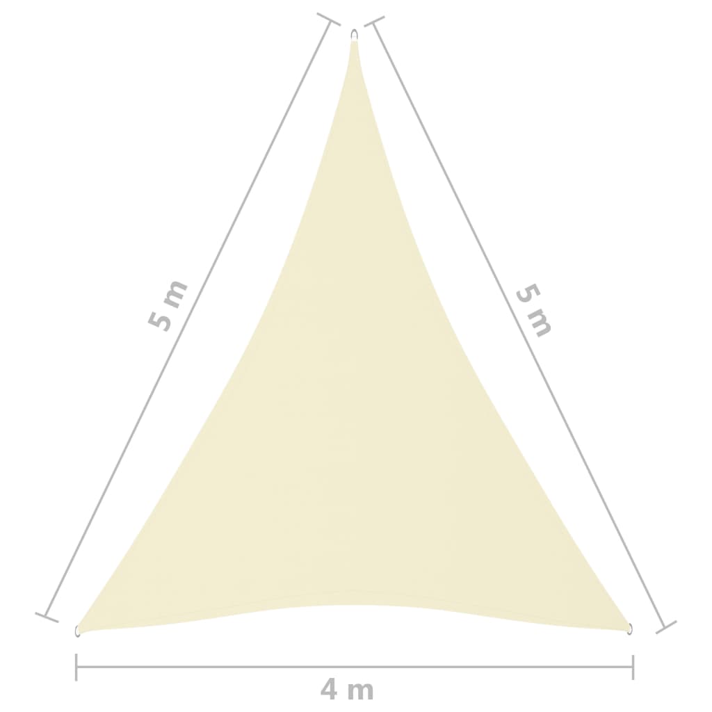 vidaXL Sonnensegel Oxford-Gewebe Dreieckig 4x5x5 m Creme