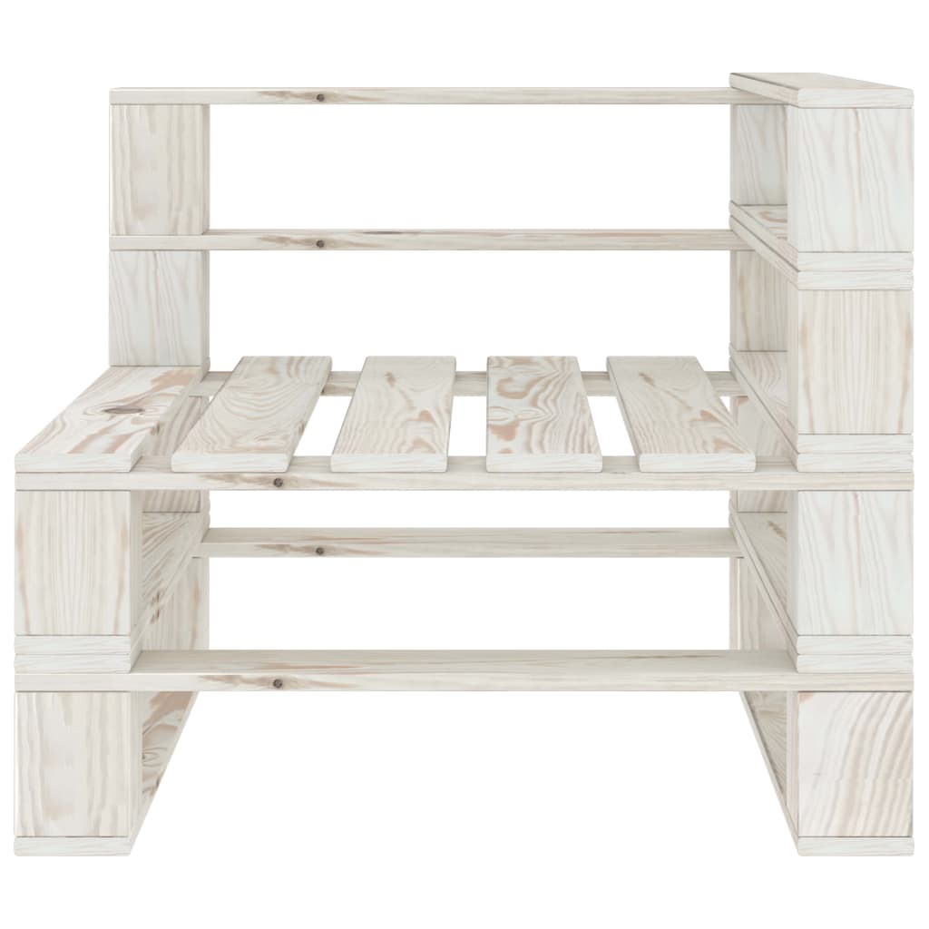 vidaXL 7-tlg. Garten-Lounge-Set aus Paletten Holz Weiß