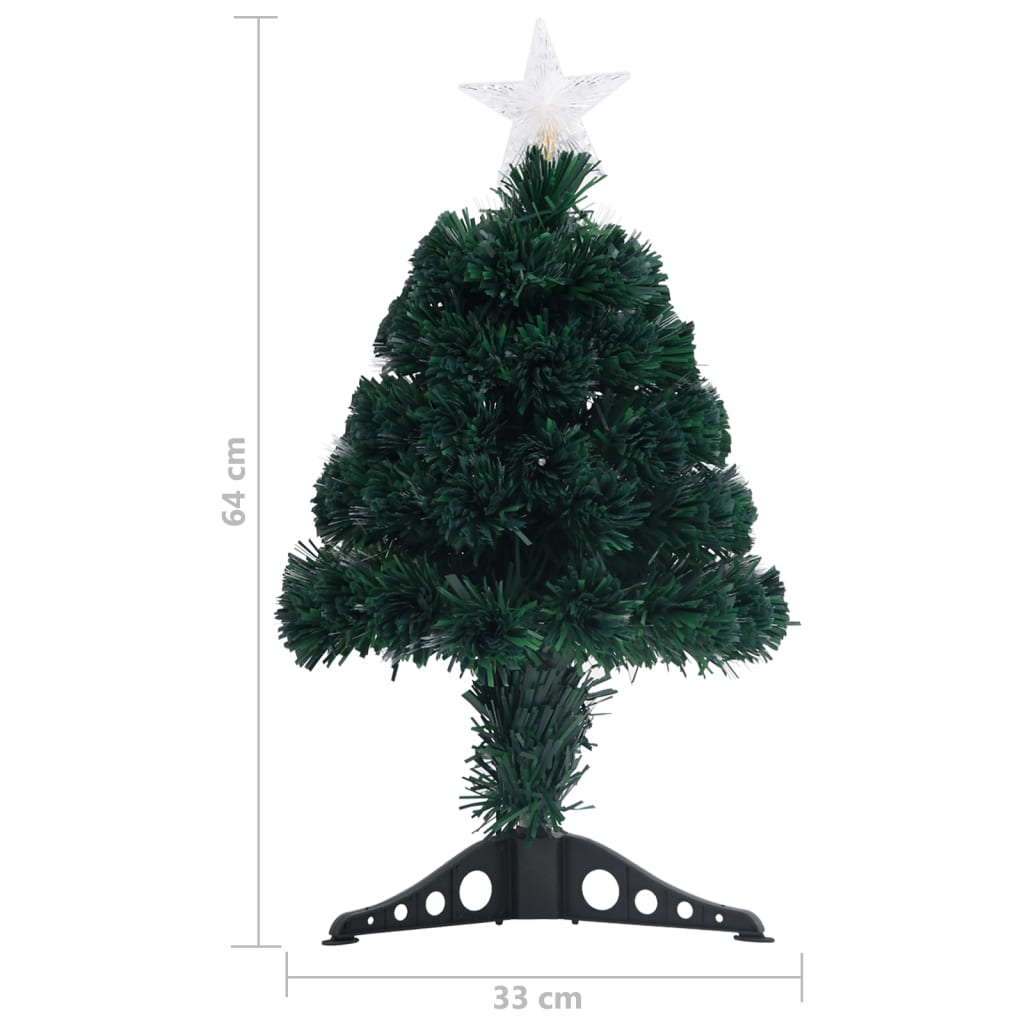 vidaXL Weihnachtsbaum mit Beleuchtung und Ständer 64 cm Glasfaser