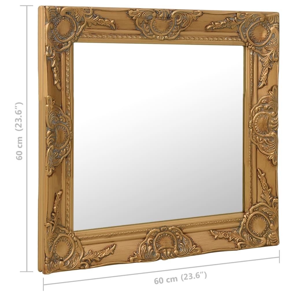 vidaXL Wandspiegel im Barock-Stil 60x60 cm Golden