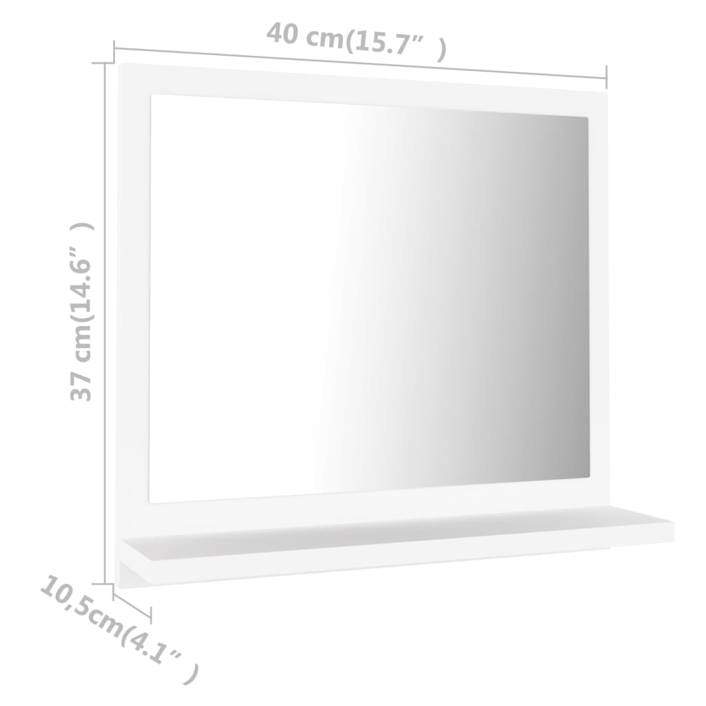 vidaXL Badspiegel Weiß 40x10,5x37 cm Holzwerkstoff