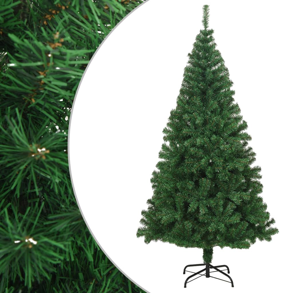 vidaXL Künstlicher Weihnachtsbaum mit Dicken Zweigen Grün 210 cm PVC