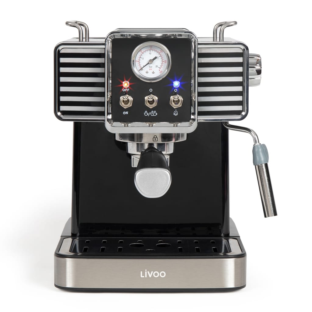 Livoo Espressomaschine mit Aufschäumdüse 1,5 L 1350 W Schwarz