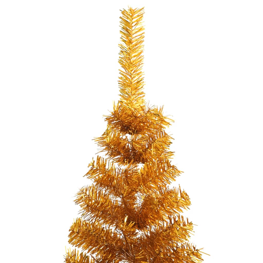 vidaXL Künstlicher Halb-Weihnachtsbaum mit Ständer Gold 210 cm PET