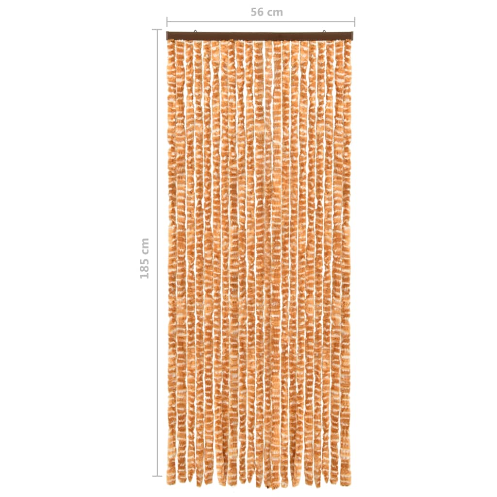 vidaXL Insektenschutz-Vorhang Ocker und Weiß 56x185 cm Chenille