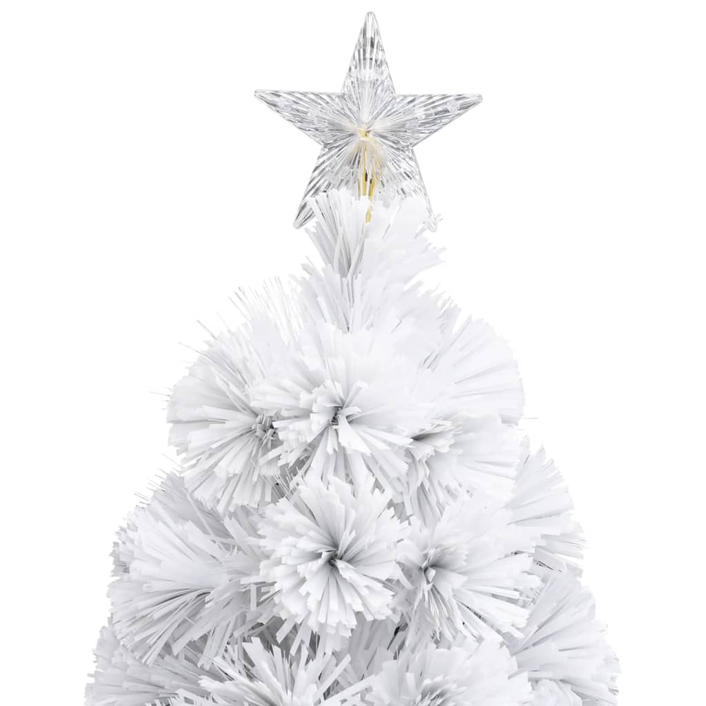 vidaXL Künstlicher Weihnachtsbaum mit LED Weiß 210 cm Glasfaser