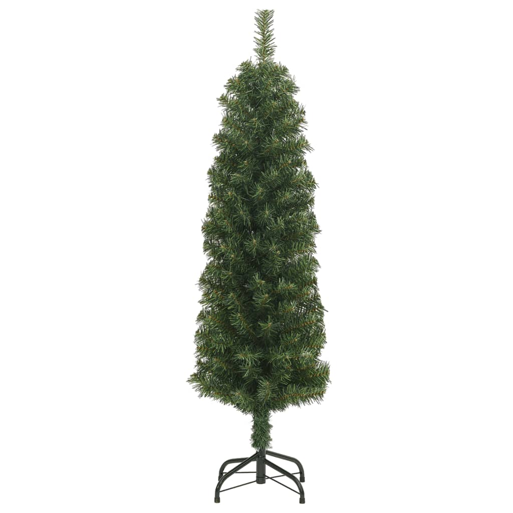 vidaXL Künstlicher Weihnachtsbaum Schlank mit Ständer Grün 120 cm PVC