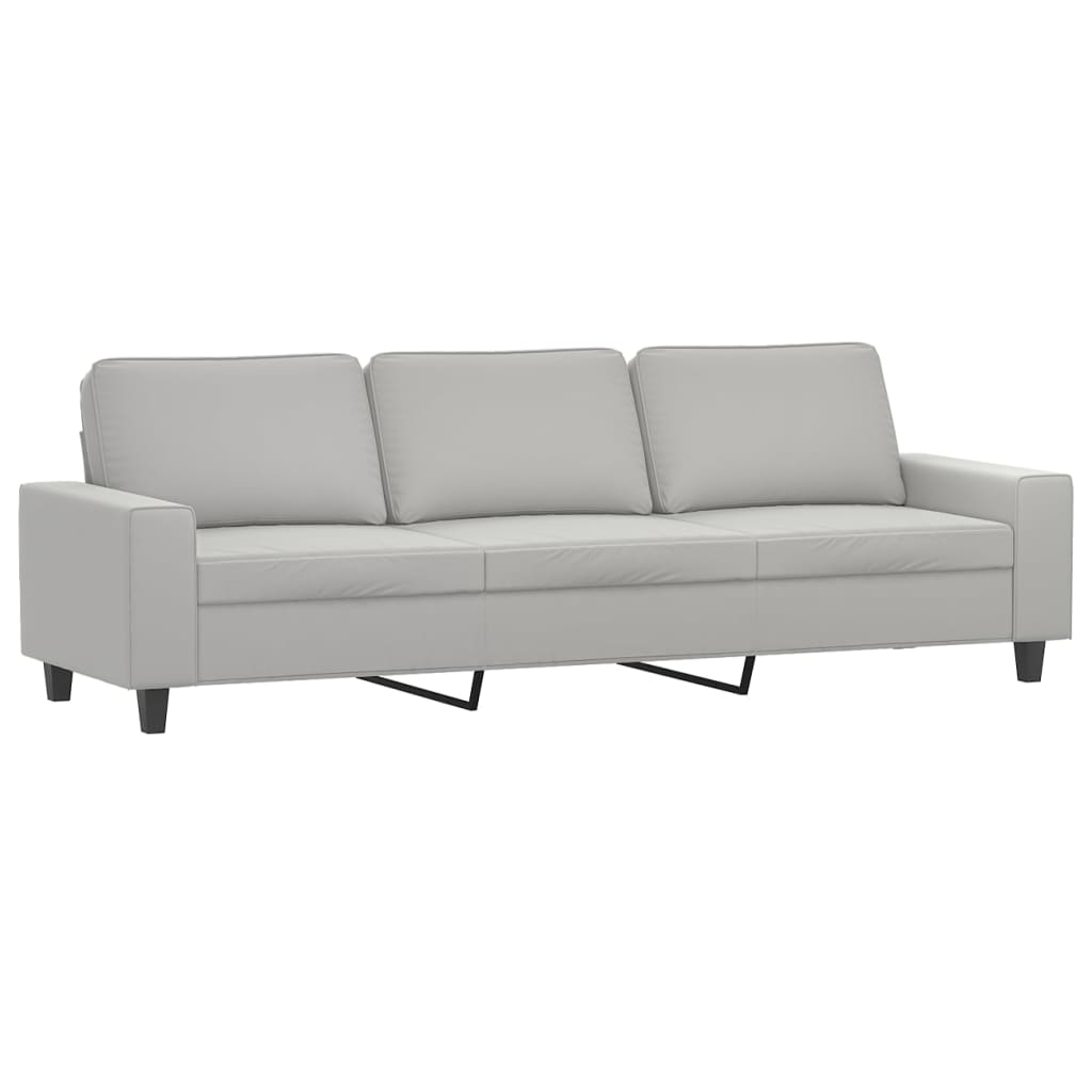 vidaXL 3-Sitzer-Sofa Hellgrau 210 cm Mikrofasergewebe