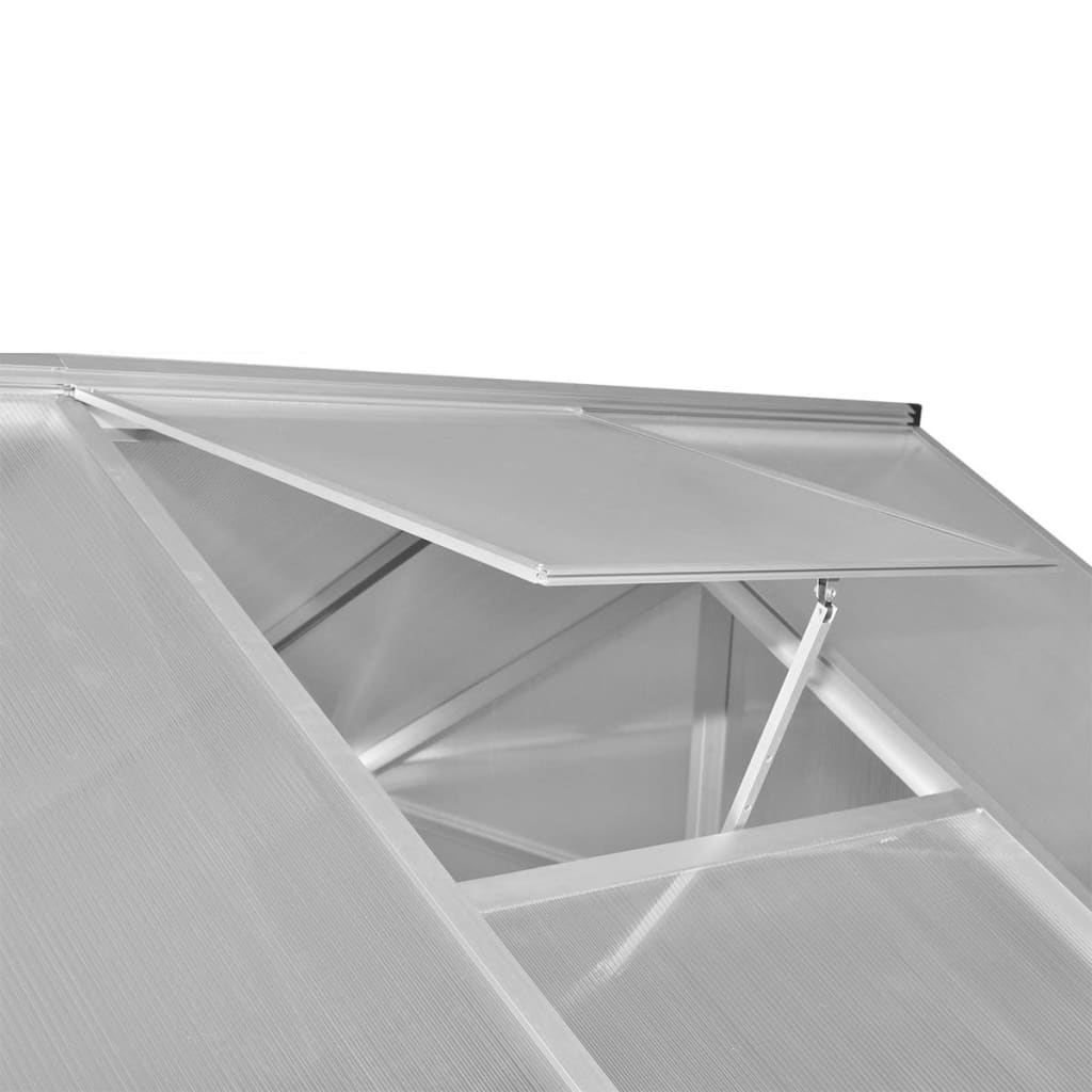 vidaXL Gewächshaus mit Fundament Verstärkt Aluminium 9,025 m²