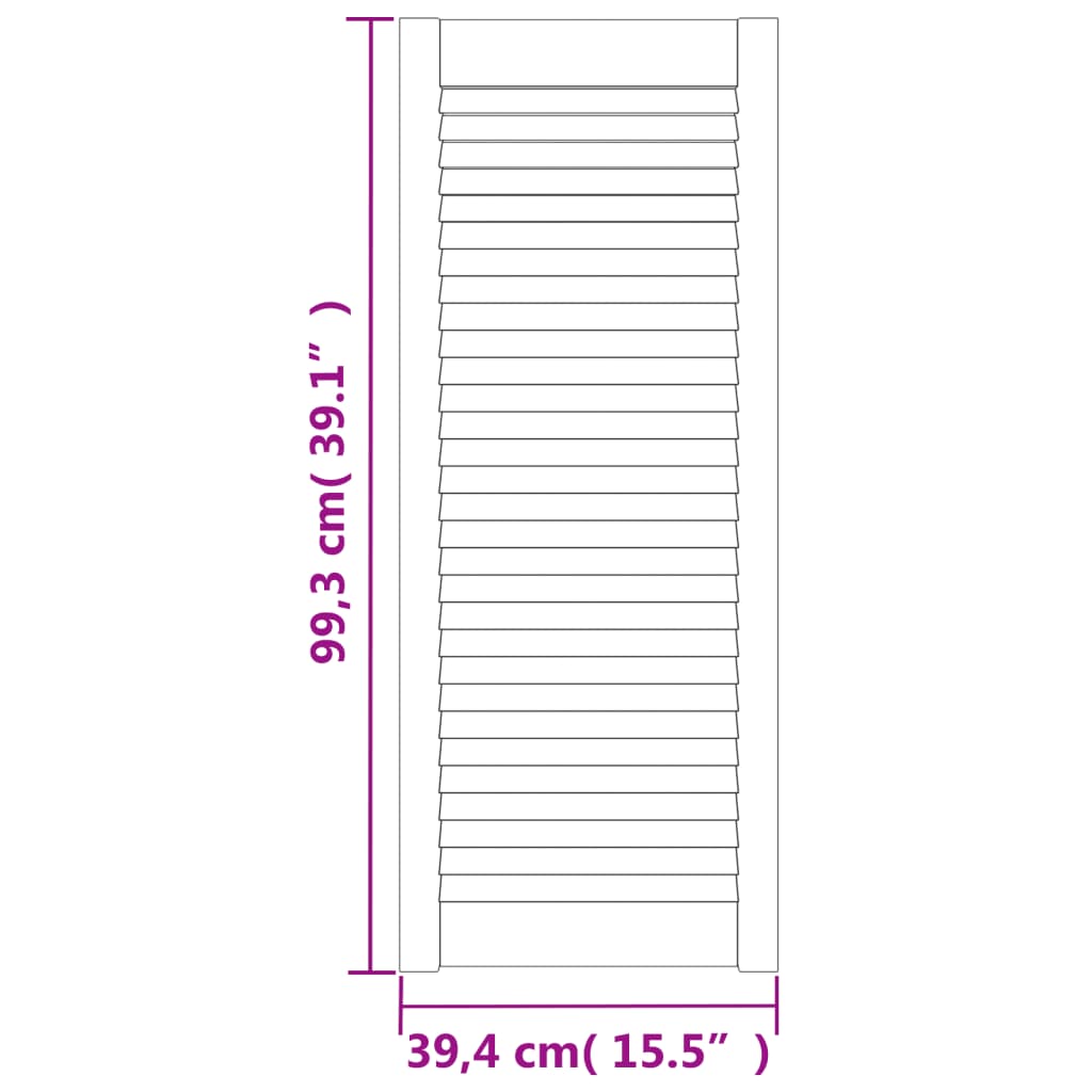 vidaXL Schranktür Lamellen-Design Weiß 99,3x39,4 cm Massivholz Kiefer