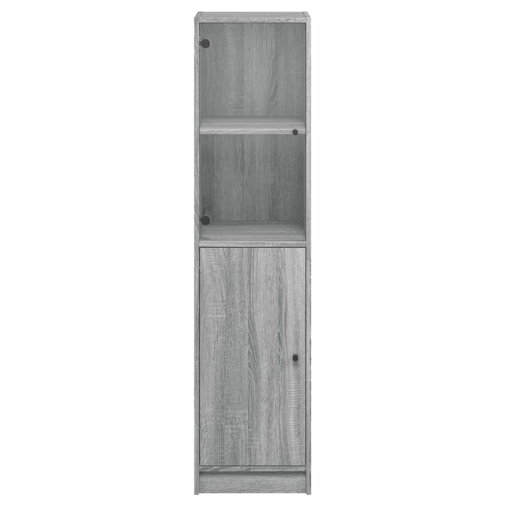 vidaXL Highboard mit Glastür Grau Sonoma 35x37x142 cm
