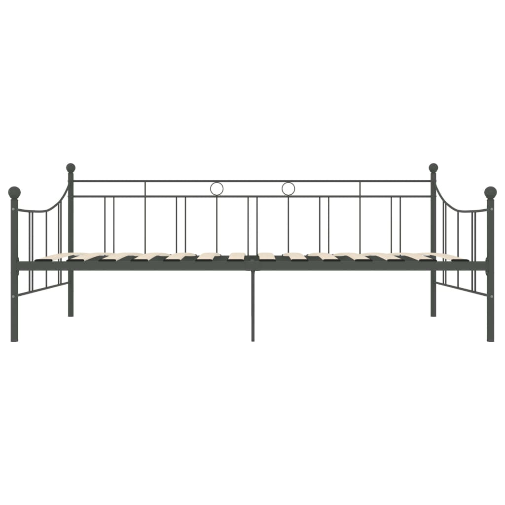 vidaXL Tagesbett-Rahmen Grau Metall 90×200 cm