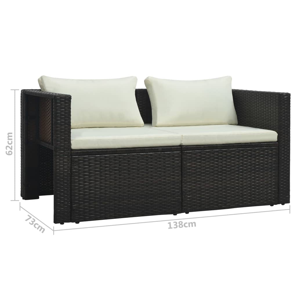 vidaXL 6-tlg. Garten-Lounge-Set mit Auflagen Poly Rattan Braun