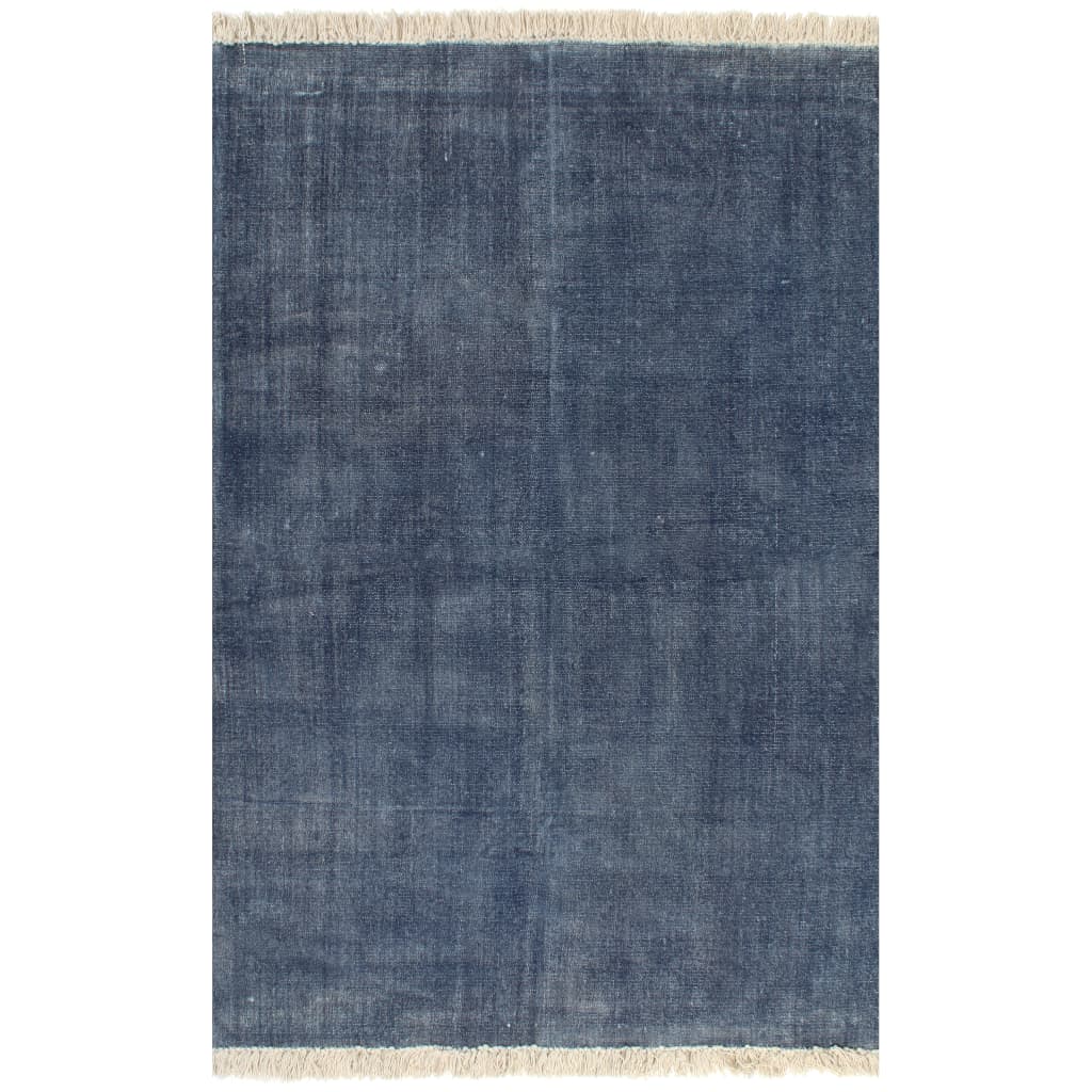 vidaXL Kelim-Teppich Baumwolle 120x180 cm Blau