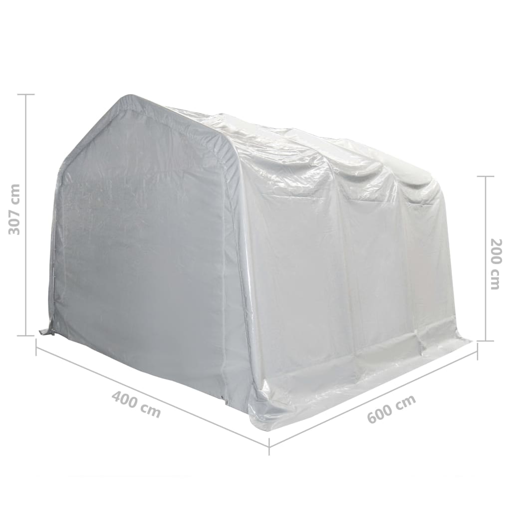 vidaXL Lagerzelt PVC 550 g/m² 4x6 m Weiß