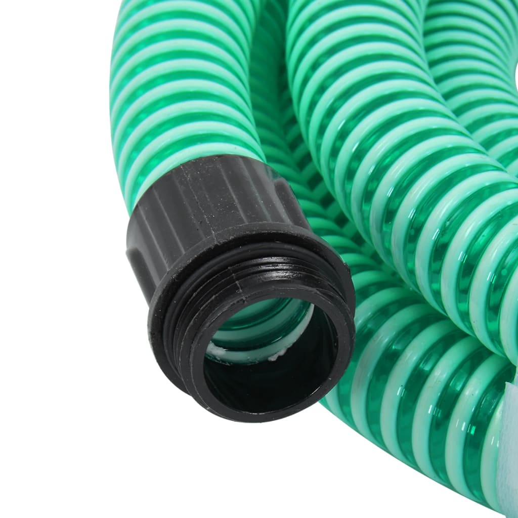 vidaXL Saugschlauch mit Messing-Anschlüssen Grün 1,1" 3 m PVC
