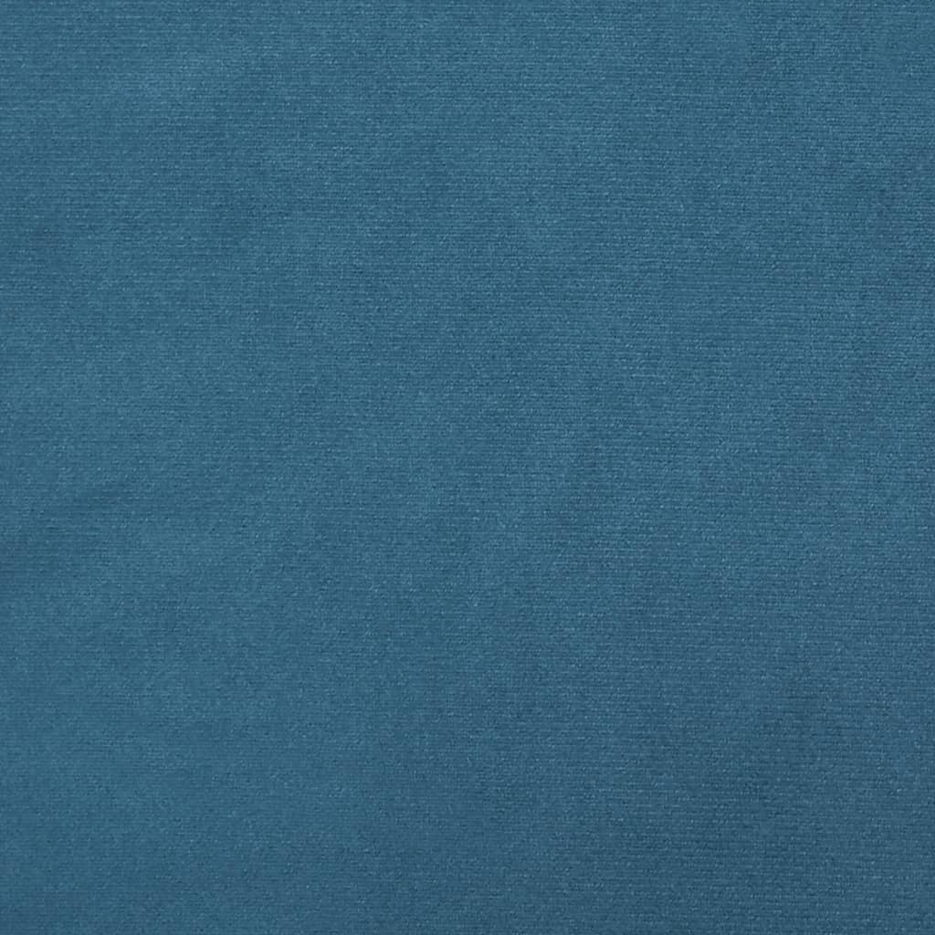 vidaXL Schaukelstuhl mit Massivholz-Gummibeinen Blau Samt