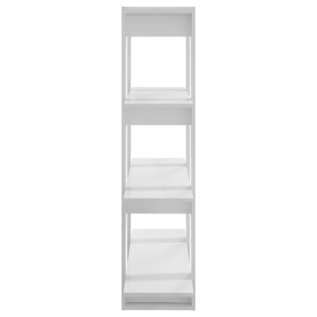 vidaXL Bücherregal/Raumteiler Hochglanz-Weiß 100x30x123,5 cm