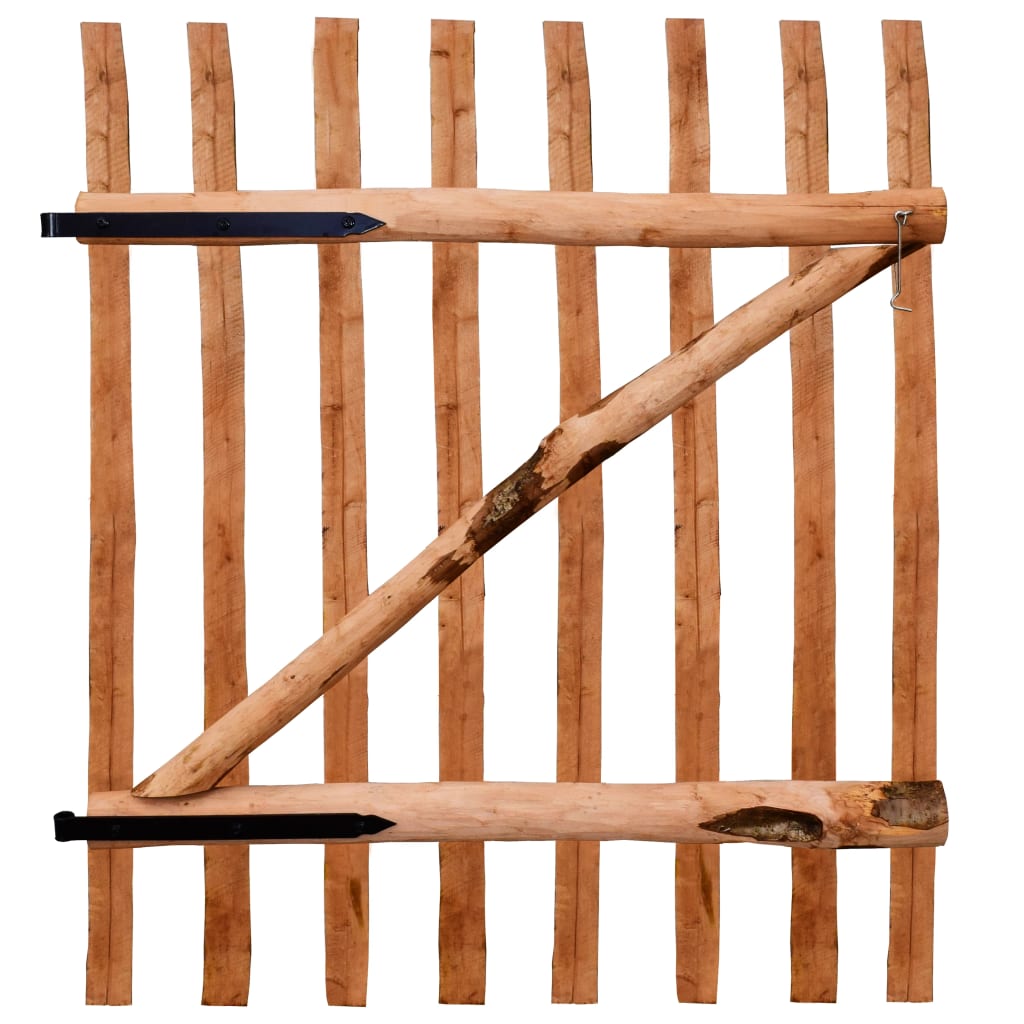 vidaXL Zauntor Einflügelig Haselnussholz Imprägniert 100×120 cm