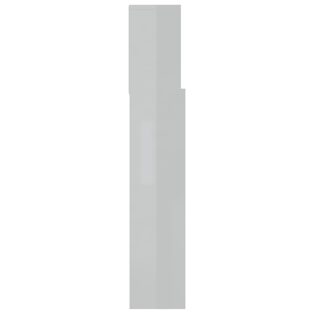 vidaXL Bett-Kopfteil mit Ablagen Hochglanz-Weiß 120x19x103,5 cm